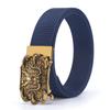 Men's Nylon Outdoor Sports Belt with Bronze and Automatic Alloy Buckles