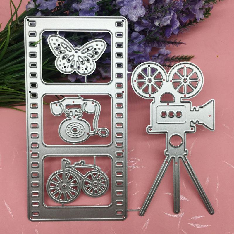 Vintage Kamera Film Papier Kunst Design Muster Metall Stanzformen DIY Scrapbooking Präge Schablone Papier Handwerk Album Vorlage