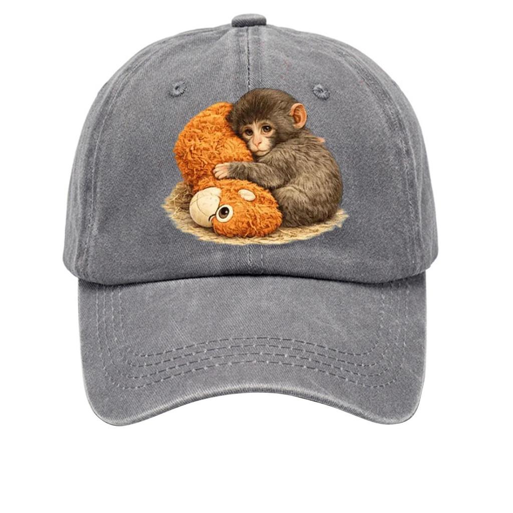 Baseballkappe aus gewaschener Baumwolle mit bedruckter Distressed Soft Top Denim-Hut für Männer, Europäischer und Amerikanischer Retro-Hut