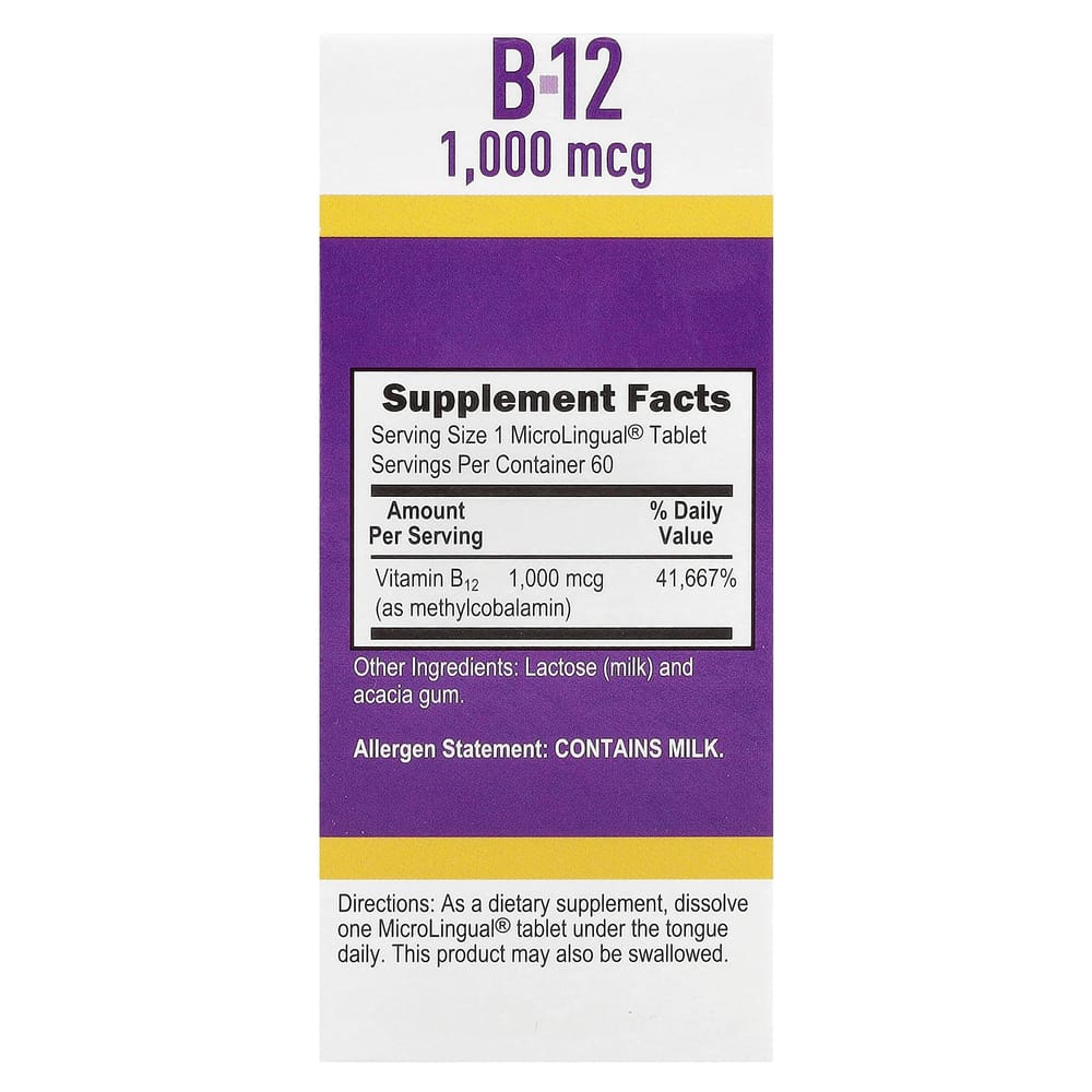 Superior Source Methylcobalamin B-12 1000mcg MicroLingual Quick Dissolve Tablets 60 Tablets