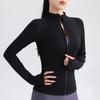 Sports Outdoor Break Fitness Yoga Clothing Zipper Long Sleeve Jacket Stand-Up Neck Running Slim Top Yoga Jacket