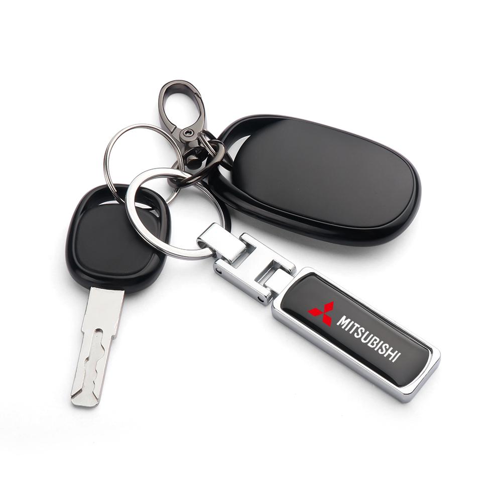 1Pcs 3D Metal Epoxy Logo Trinket Keychain Accessories Cover for Mitsubishi Pajero Sport ASX Lancer L200 Attrage Xpander Eclipse