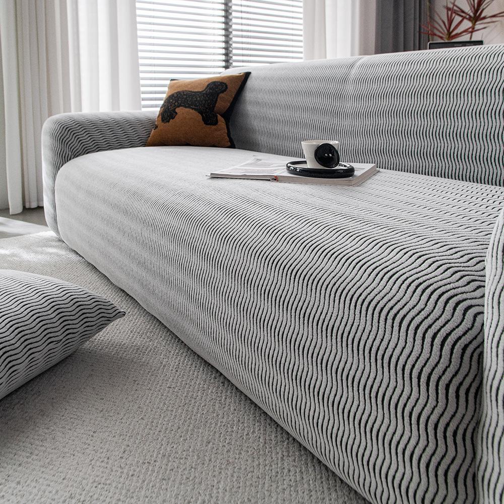 Modern Light Luxury Style Velvet Sofa Cover Autumn and Winter New Thickened Dustproof Sofa Cover High Elastic Lazy Sofa Cover