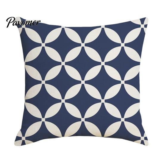 Relaxed Texture Pillowcase Geometric Pillow Cover, Washed Linen Look Throw Case with Hidden Nordic Zipper, Minimalist Cushion Cover for Sofa,