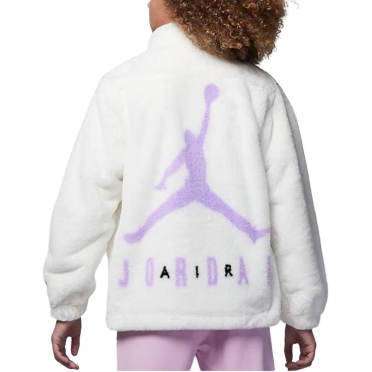 

Куртка Jordan Back Logo Letter Print Stand Wool Jacket Детские куртки Белые FD4988-133 L