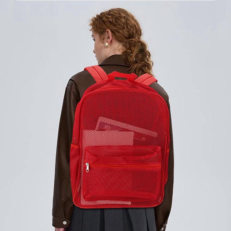Beach Mesh Transparent Backpack Swim Bag