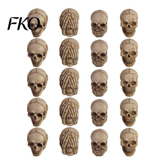 Window Display Gothic Decor 20Pcs Creative Miniature Skull Figurines, Cool Statues for Garden Bonsai Small Resin Crafts Decoration, Micro Landscapes