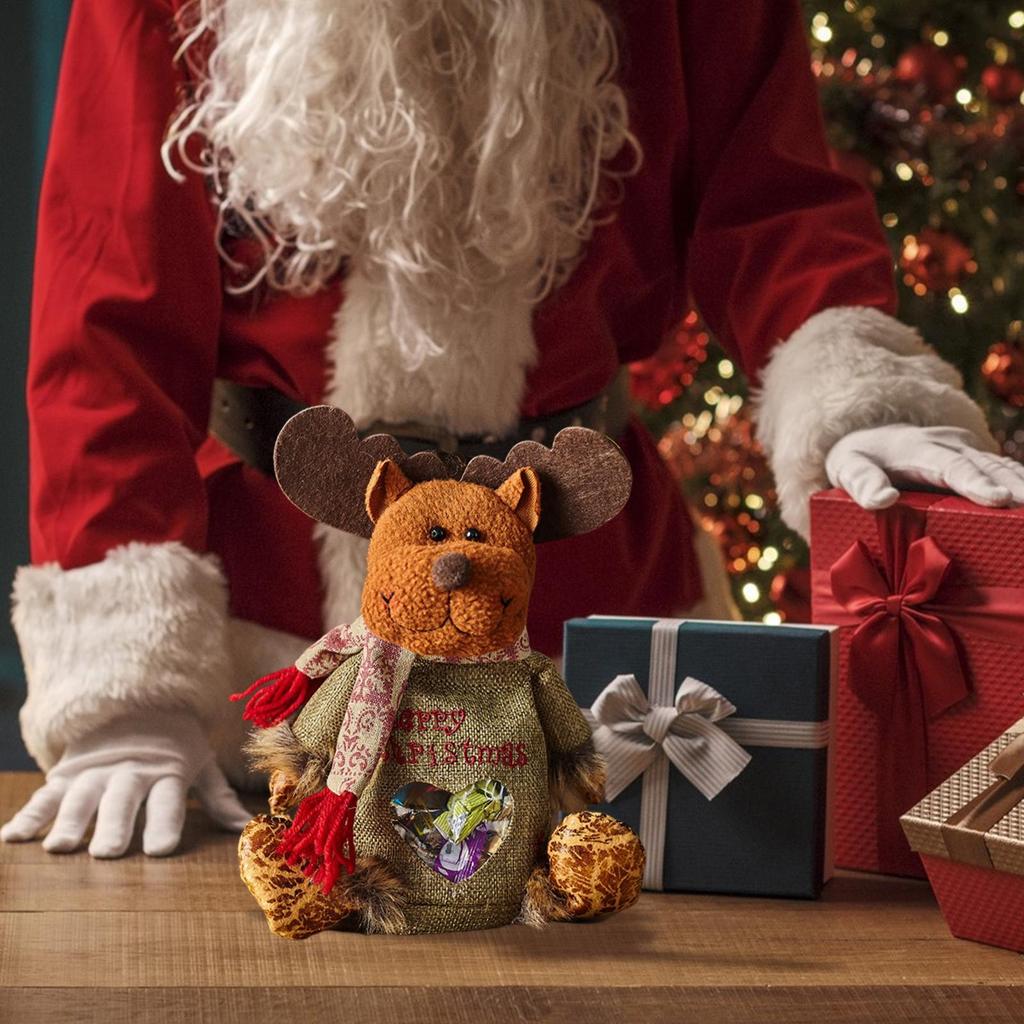 Christmas Candy Gift Bag Santa Claus Elk Snowman Doll Tote Bag Christmas Decoration 2025 Happy New Year Party Favors