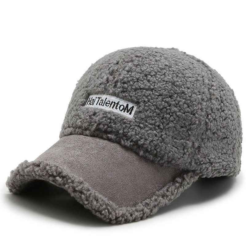 Hats Men's and Women's Winter New Lamb Wool Baseball Women's Cap Winter Thickened Warm