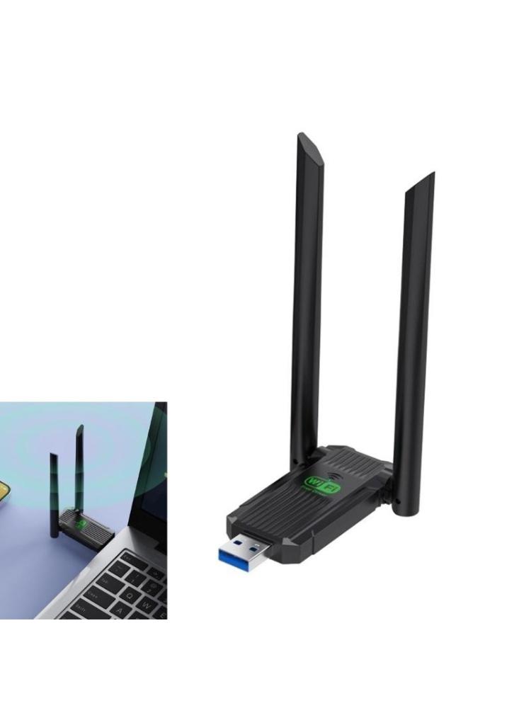 USB Wireless Networking Adapter 1300Mbps with Double 2dBi Antennas Supports Win10/8.1/8/7 For Desktop Laptop