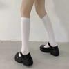 Socks Women'S Japanese College Style Jk Calf Socks Retro Stockings Solid Color Pressure Socks