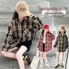 Girls' Plaid Long-Sleeve Shirt Jacket for Autumn 2025 - Fashionable Spring Top for Big Kids