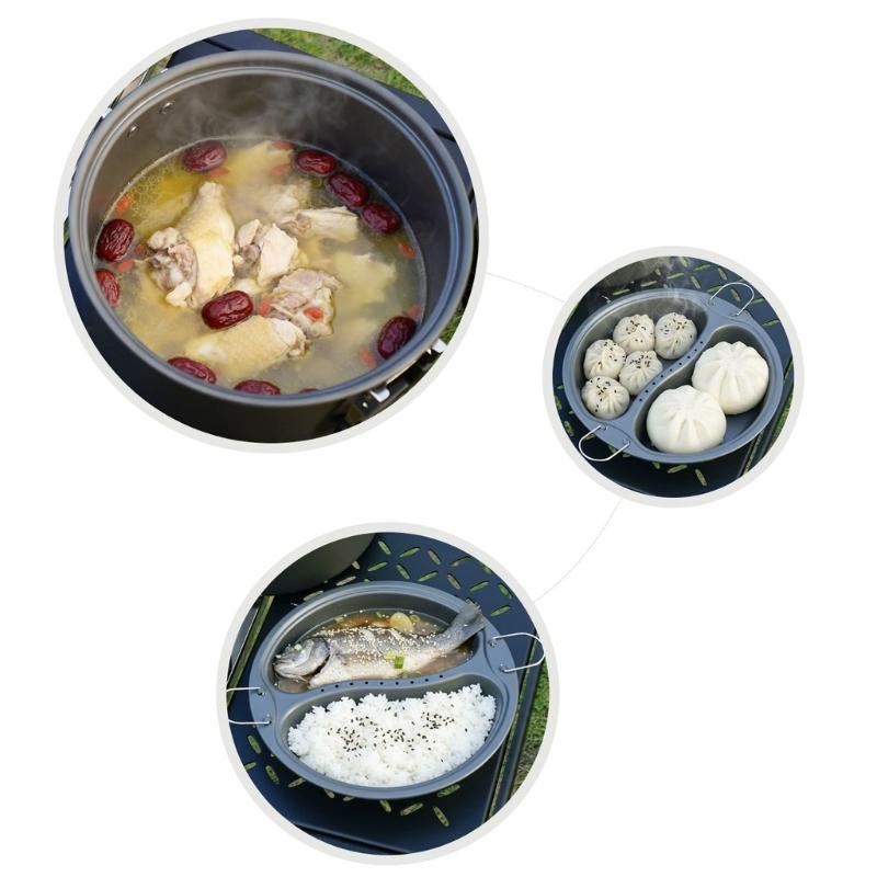 Aluminum Outdoor Camping Pots 6L Large Capacity Multifunctional Cooking Pots Cookware For Picnics, Travel Driving Tours