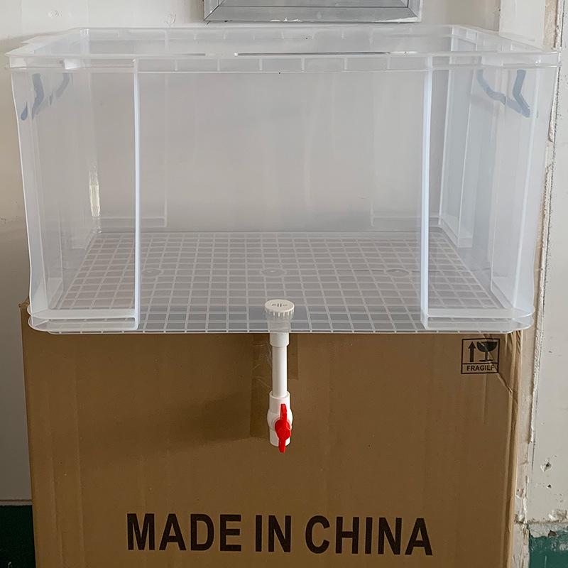 Turtle Tank with Drainage Hole - Transparent Breeding & Storage Box, Small/Large Size for Home Use