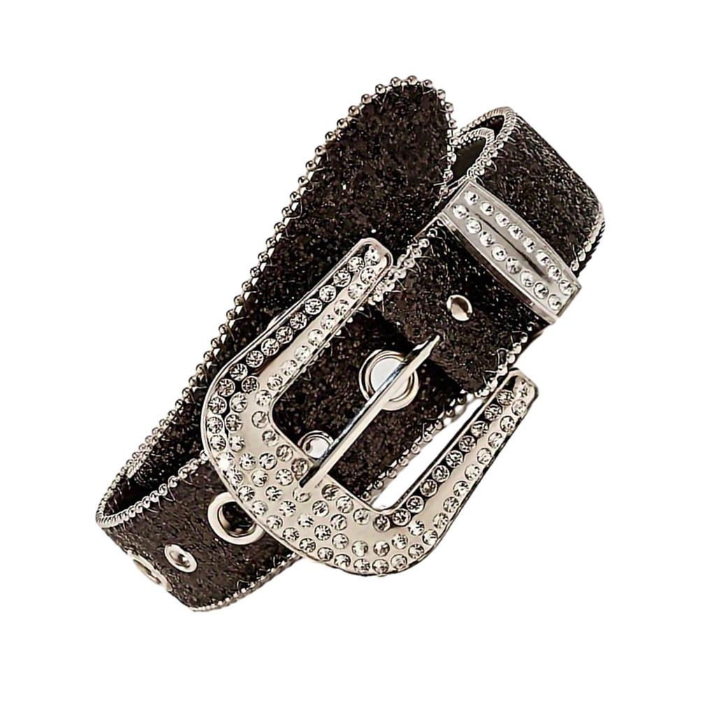 Adult Full Sequins Waist Belt Street Culture Enthusiasts Waist Belt Fashion Rock Fans Rhinestone Buckle Waist Belt