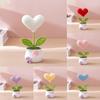 Artificial Crocheted Heart-shaped Design Wedding Party Craft Gifts Pearls Handmade DIY Photography Props Home Decorations
