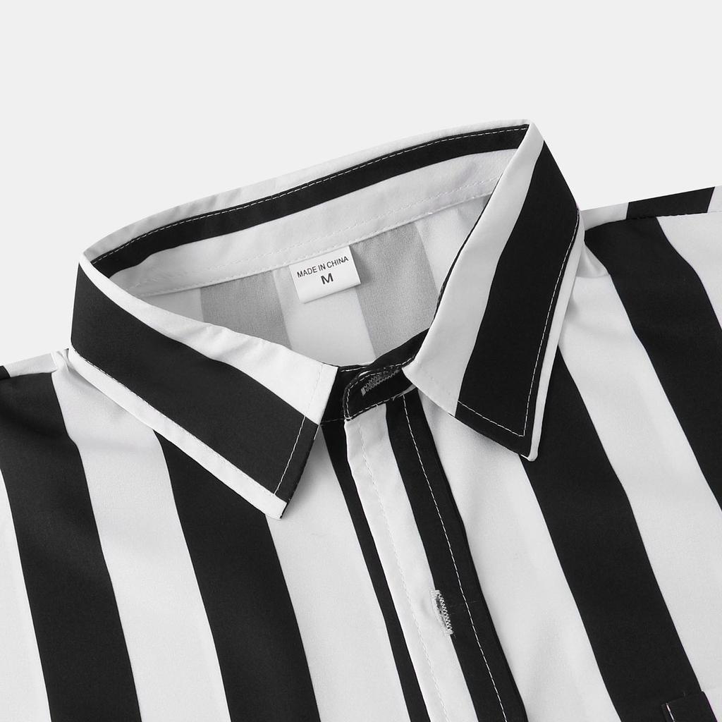 Striped Casual Lapel Cardigan Loose Casual Shirt Vintage Men's Shirt