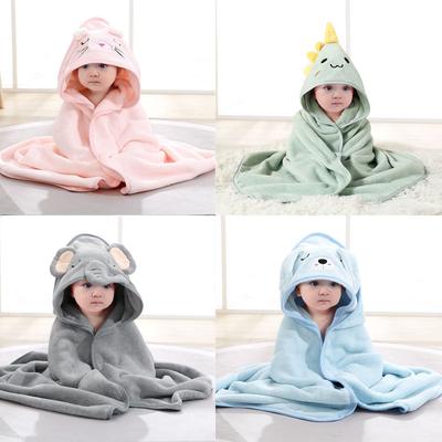 Kinderbadetuch Babydecke Korallenfleece Bestickt Cartoon Kapuzen Umhang Anti-Kick Umhang Korallenfleece Babyumhang Badetuch