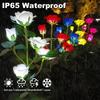 5 Head LED Solar Simulation Rose Flower Solar LED Light Garden Yard Lawn Night Lamp Landscape Garden Home Christmas Decoration Flowers