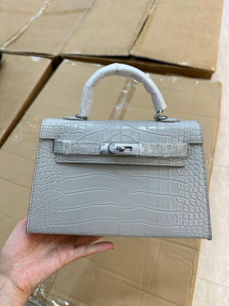 Europese & Amerikaanse Retro Krokodillenpatroon Kelly Enkelbandige Crossbody Tas: High-End, Modieuze, Lichte Luxe Handtas voor Dames