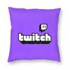 Federa Cuscino Quadrata Logo Twitch Poliestere Lino Velluto Fantasia Zip Decorativa Federa Cuscino da Lancio Copricuscino per la Casa