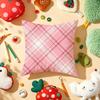 Classic Pink Plaid Cushion Cover Soft Short Plush DoubleSided Printing Home Decor Machine Washable Pillow Case Gift