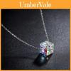 Geometric Crystal Necklace And Earring Set With Aurora Color For Womens Fashion