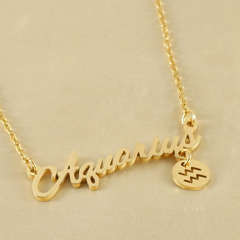 18k Stainless Steel Zodiac Constellation Necklace - European & American Style