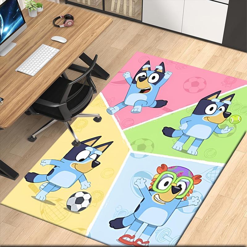 Bluey Printed Carpetrugfor Office Chair Living Room Bedroom Kitchen Room Decor Gifts