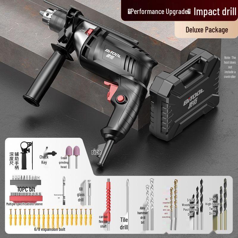 220V Multifunctional Electric Hammer Drill: High-Power Impact, Pistol Drill & Screwdriver for Wall Drilling