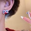 Year of Horse Lion Dance Ear Studs Awakened Lion Drop Earrings Bow Lion Dance Earrings  Wedding