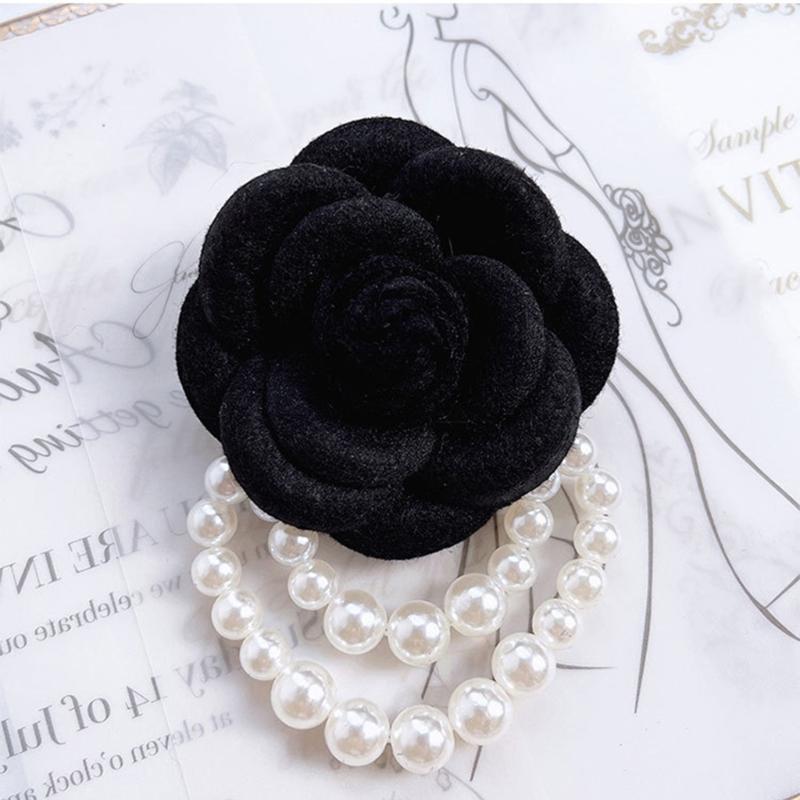 Imitation Perle Hochzeit Handgelenksblume Corsage Armband Braut Brautjungfer Stoff Kamelie Brosche Anstecknadel Handblume Schnalle Anstecknadel