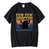 Pew Pew Madafakas T-Shirt Herren Kurzarm Neuheit Lustiges Katzen T-Shirt Baumwolle Lockere Oberteile Shirts Tee T-Shirt Tägliche Streetwear