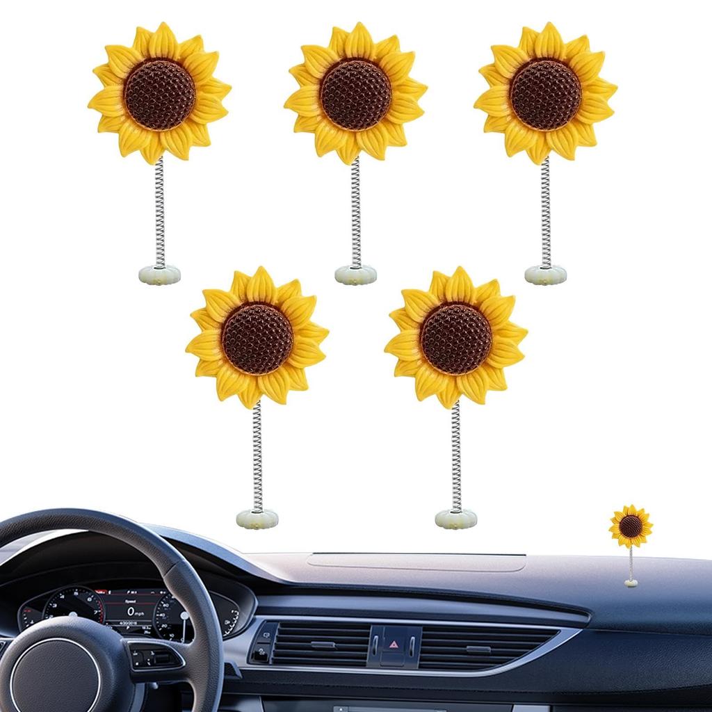Sunflower Car Accessories Dashboard Decoration, Sunflower Car Dashboard Decor - Vista Print 5 Pieces