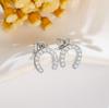 Simple niche design U-shaped full diamond titanium steel earrings, simple personality, trendy titanium steel earrings are versatile and do not fade