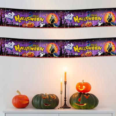 Halloween Banner Horror Party Decor Yard Sign Scary Background Cloth Indoor Outdoor Fence Decoration