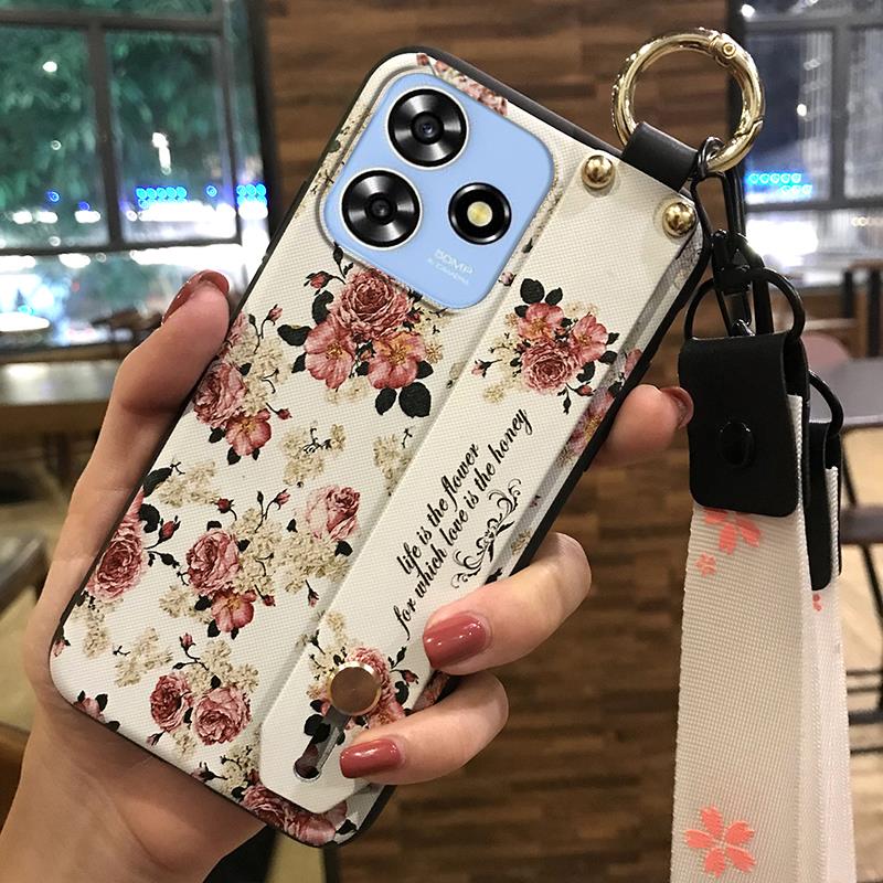 Fashion Design Soft case Phone Case For ZTE Blade A73 4G/V50 Smart Silicone Lanyard Shockproof Back Cover Dirt-resistant