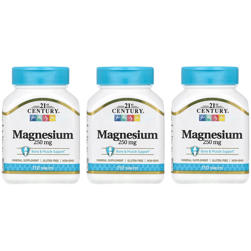 21st Century Sentry Magnesium 250mg, 110 Tablets (3-Pack)