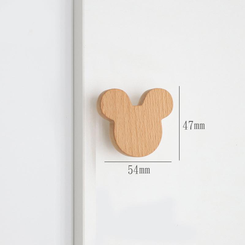 WV Wooden Door Handles Animal Wood Furniture Handles for Cabinets Dressers Drawers Door Knobs Kitchen Cupboard Wardrobe Pulls