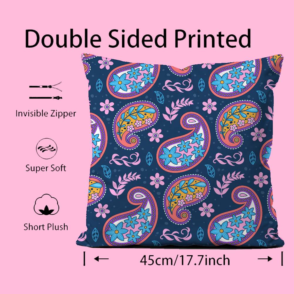 ART Paisley Bandana Pattern Pillow Case Pattern Printing Pillowcase Living Room Sofa Cushion Cover Bedroom Room Decor