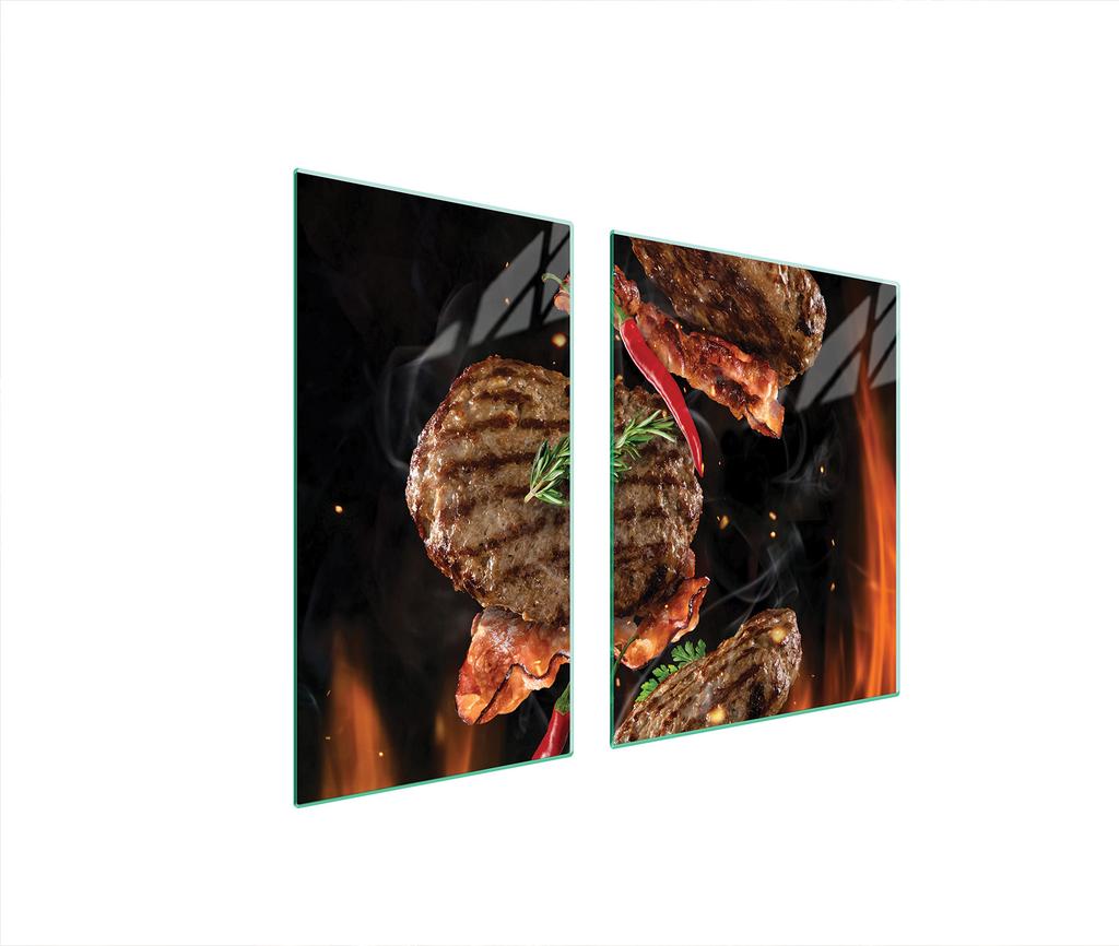 SZKLANA PŁYTA OCHRONNA NA KUCHENKĘ 90x52 GRILL