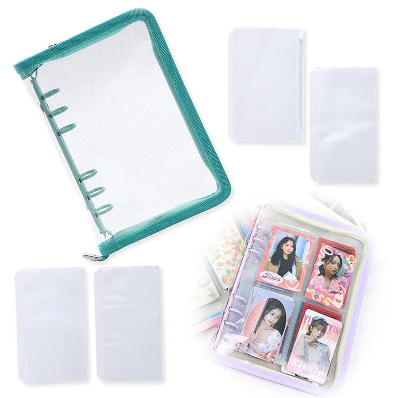 

Noalife axta case Oshikatsu goods Acsta case Oshikatsu storage carry file 6 ring zipper case refill Instax album check book (emerald green refill set,