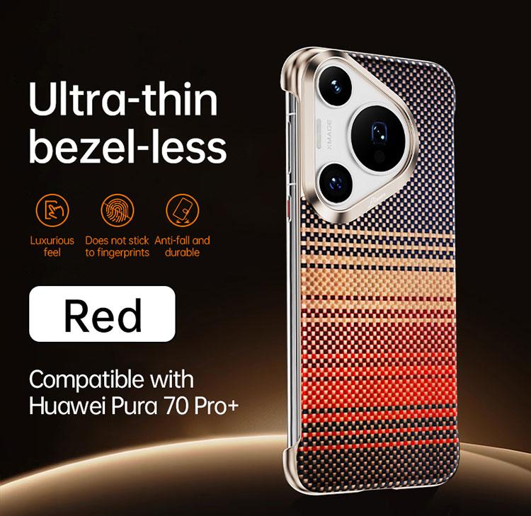 

0.3mm thickness Ultrathin Aramid Fiber Magnetic Case For Huawei Pura 70 Ultra 80 Pro+Plus Frameless Cover Heat Dissipation New Huawei Pura 80 червоний