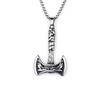 Viking Double-Sided Titanium Steel Axe Pendant Necklace for Men