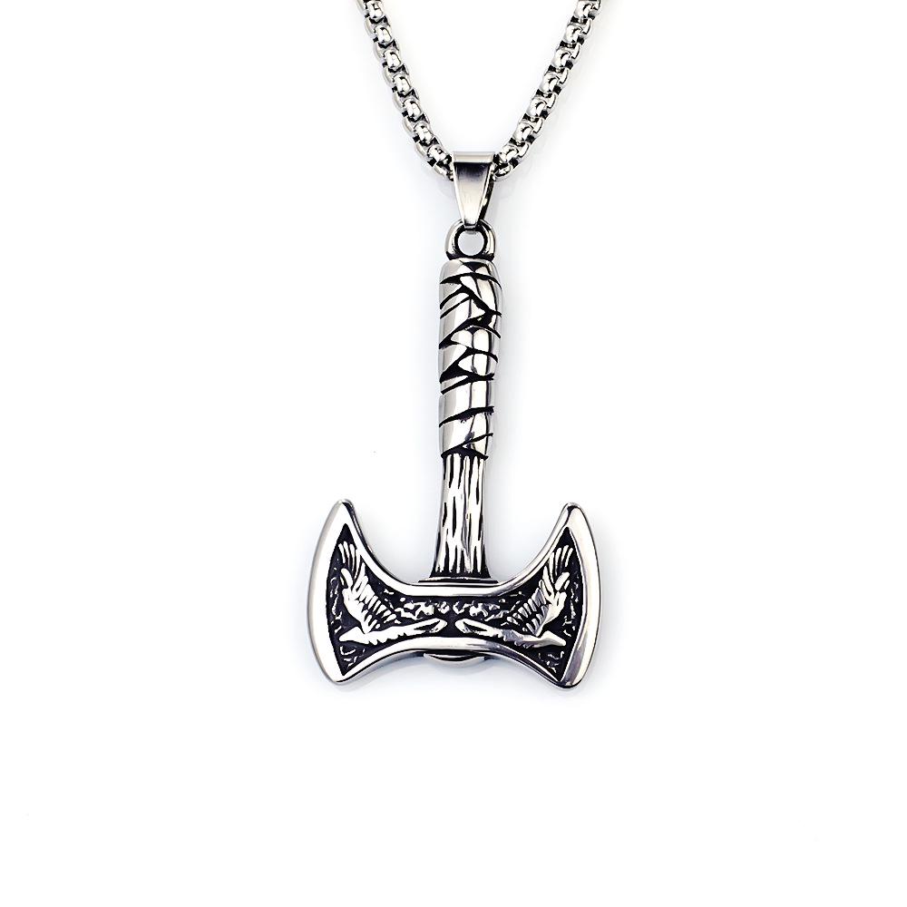 Hip Hop Chinese Dragon Embossed Round Pendant Necklace for Men and Women - Titanium Stainless Steel.