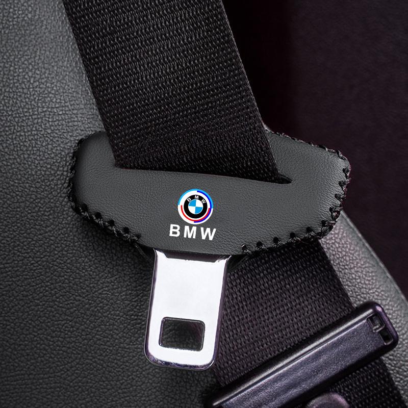1/2Pcs PU Leather Car Safety Belt Plug Protective Cover Fit For BMW 50th Anniversary G20 G30 G32 E90 E84 F48 F39 F30 F20 F10 F40 6YS3G