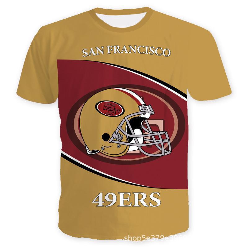 American Football Short Sleeved Men's 3D Digital Printed Sports NFL Sports Needle Eye T-shirt