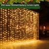 Solar Curtain String Lights 3x3M 300LED Fairy Holiday Decorations Christmas Birthday for Party Garden Home Wedding Decoration
