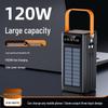 Large-Capacity 120W Solar Power Bank with 100,000mAh and Built-in Fast Charging Cable for Outdoor Use