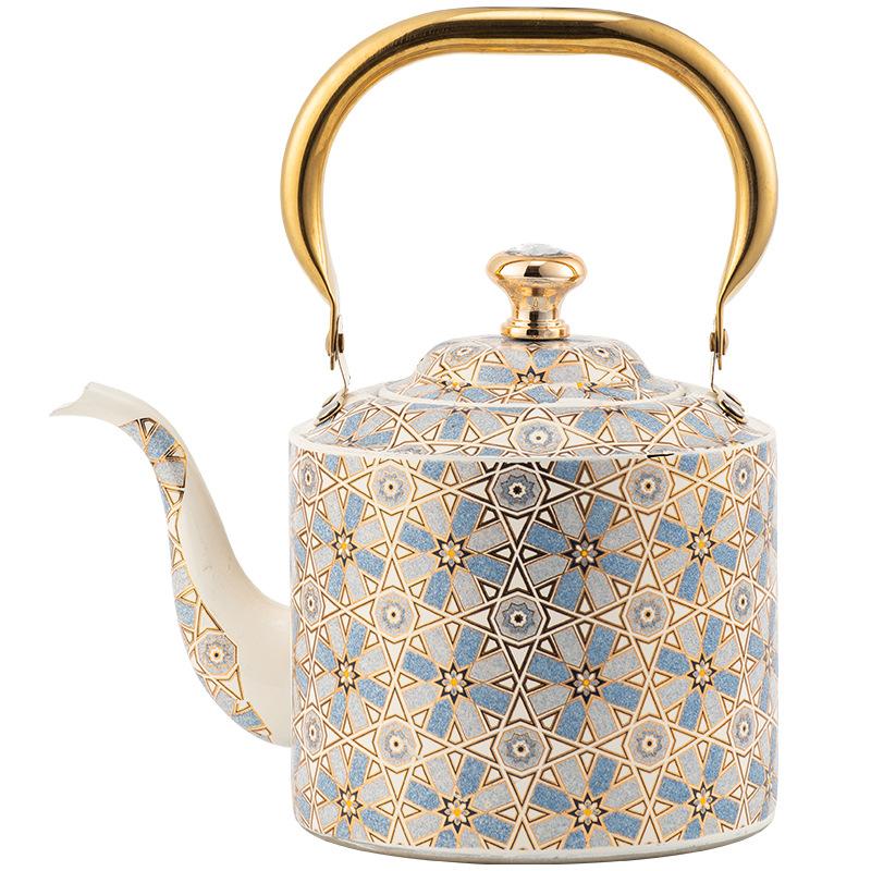 Pattern flute kettle kitchenware boutique chirping large capacity kettle 2L 2l damascus geometric pattern